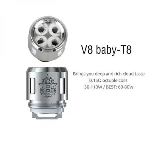 SMOK V8 Baby-T8 Core 0.15ohm Octuple Coils for TFV8 Baby - الصورة 2