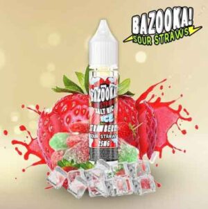 Strawberry ICE Salt Nic by Bazooka Sour Straws 30ml